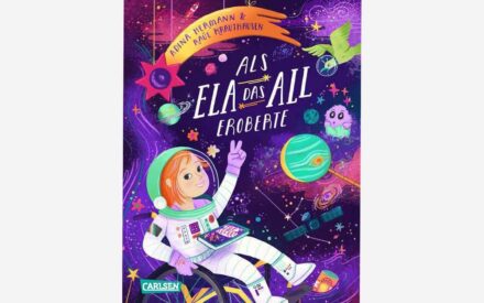 KInderbuch »Als Ela das All eroberte«: Ein Mädchen im Rollstuhl zeigt auf das Weltall