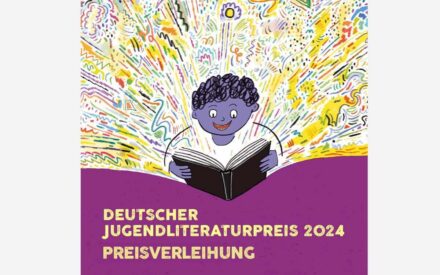 Die Sieger des Deutschen Jugendliteraturpreises 2024 - Plakat zum Preis zeigt ein lesendes Kind