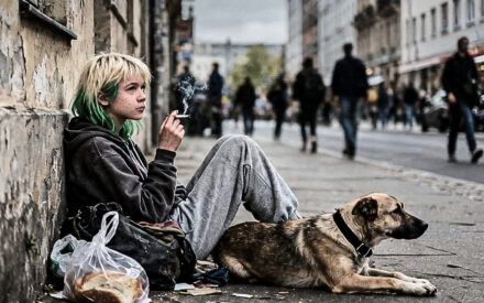 Jung und obdachlos: Straßenjugendliche - obdachloses Mädchen